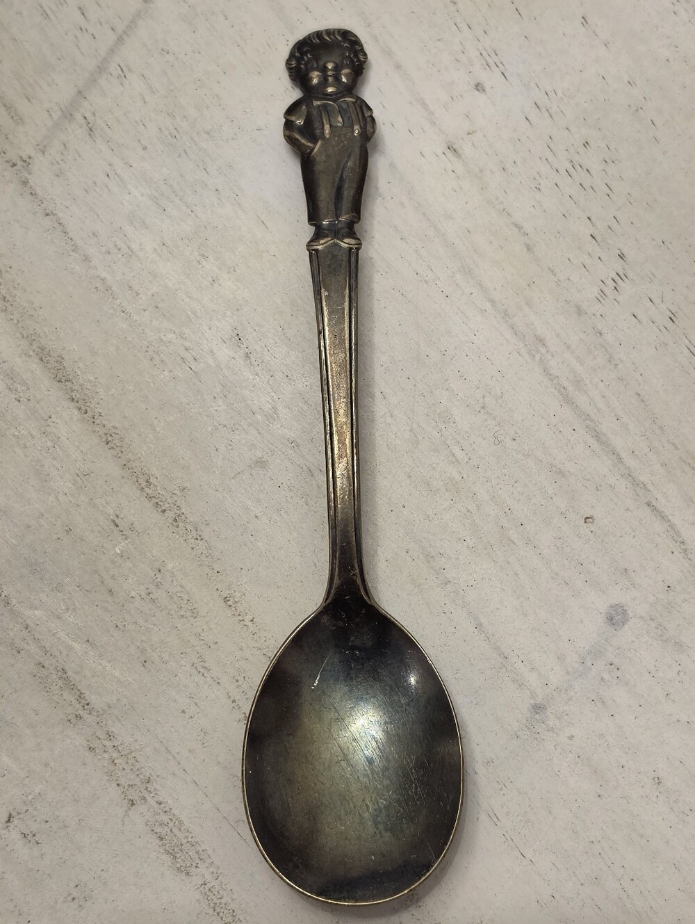 Vintage Campbells Soup Kid Spoon Boy Overalls IS International Silverplate 6" Vt